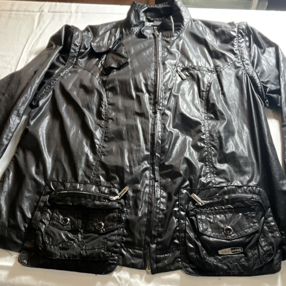 Jamie Sadock Women's Black Full Zip Collared Jacket‎ w/ Zipped Pockets Size M